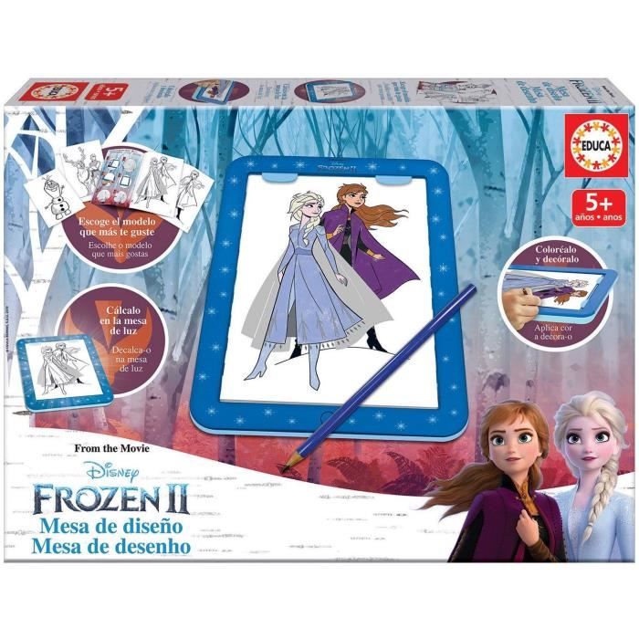Tavoletta Grafica - Educa - Disney Frozen - Illuminata Con 25 Modelli - Dai 5 Anni