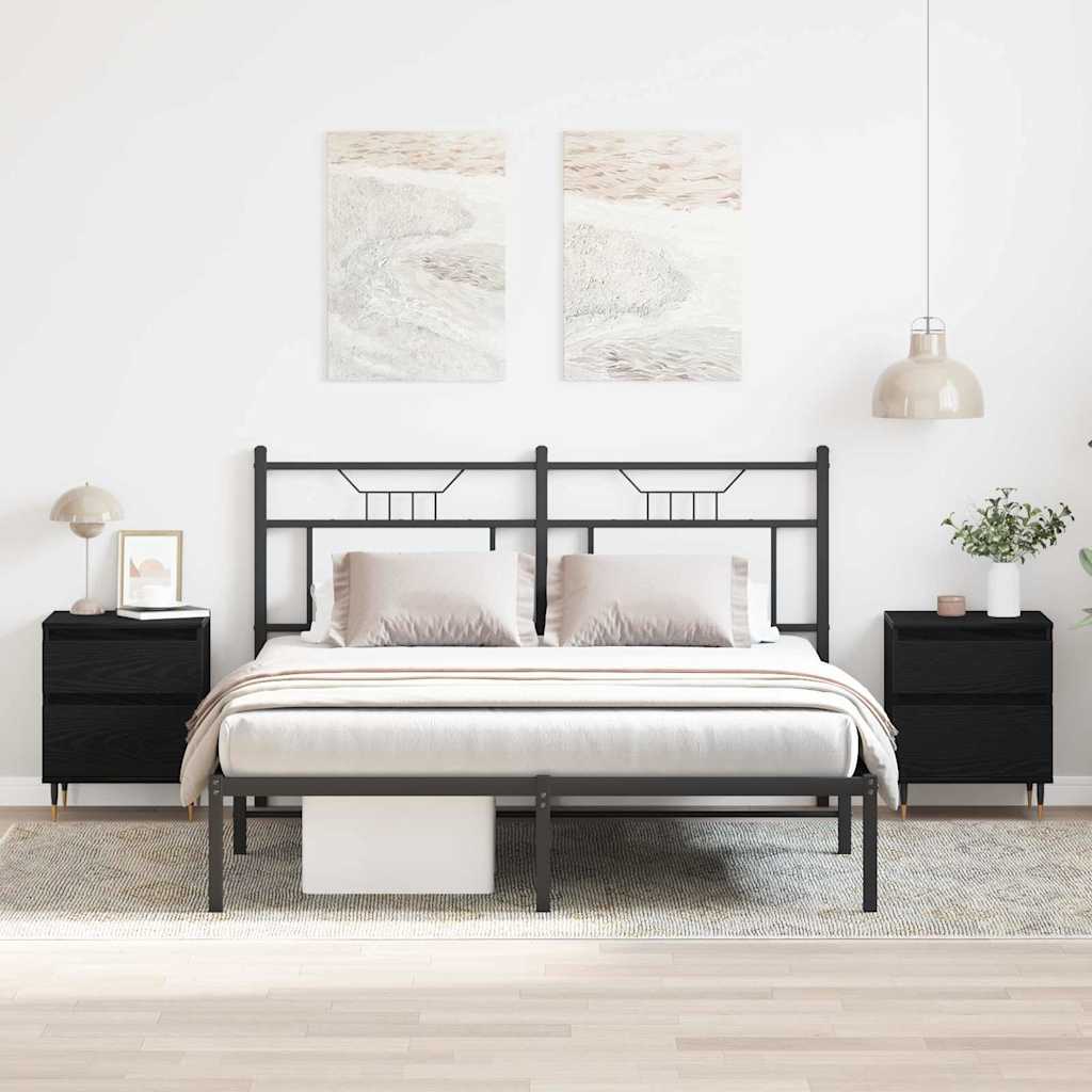Armadio Da Notte Con Cassetto 2 Pcs Rovere Nero 40 X 35 X 50 cm