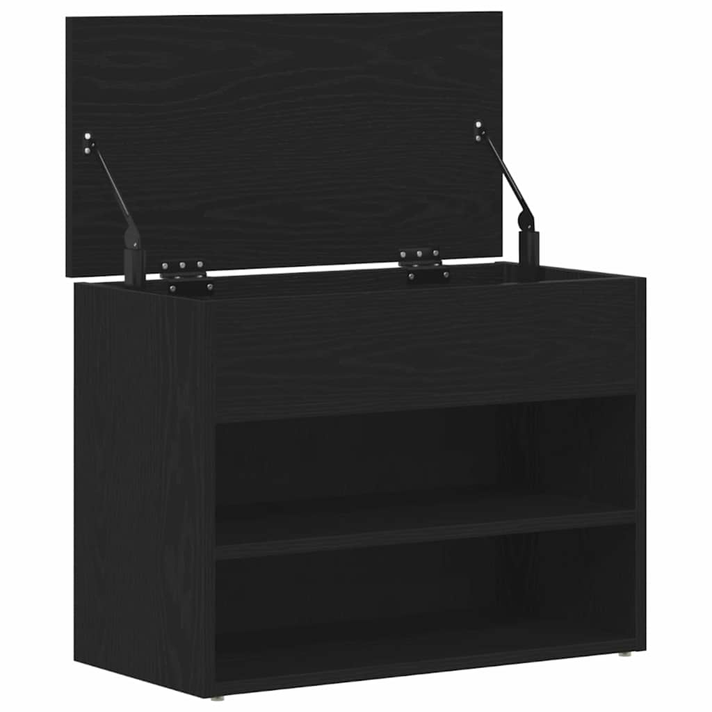 Panca Per Scarpe Rovere Nero 60 X 30 X 45 Cm Legno Multistrato - Image 5