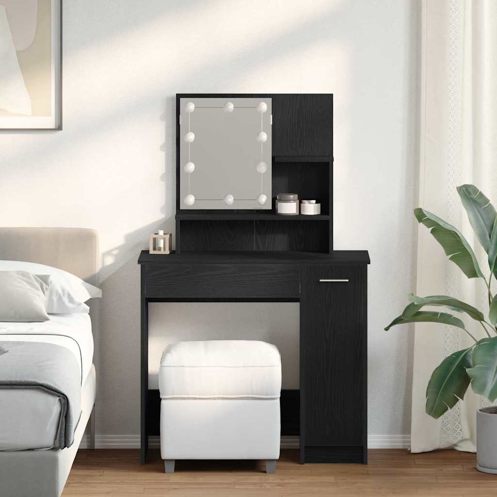 Tavolo Da Trucco Con Cassetto Rovere Nero 86.5 X 35 X 136 cm