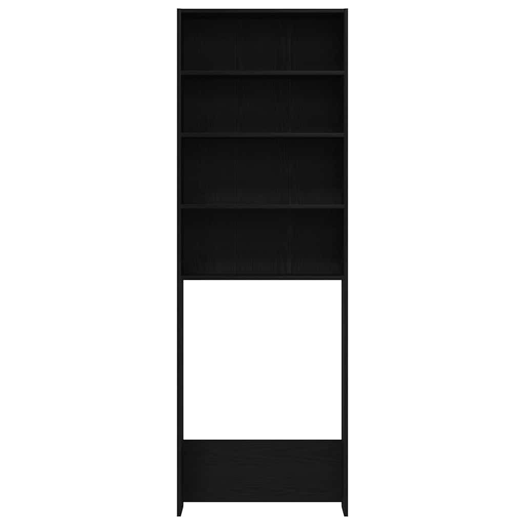 Armadio Per Lavatrice Rovere Nero 64 X 24 X 190 cm - Image 6