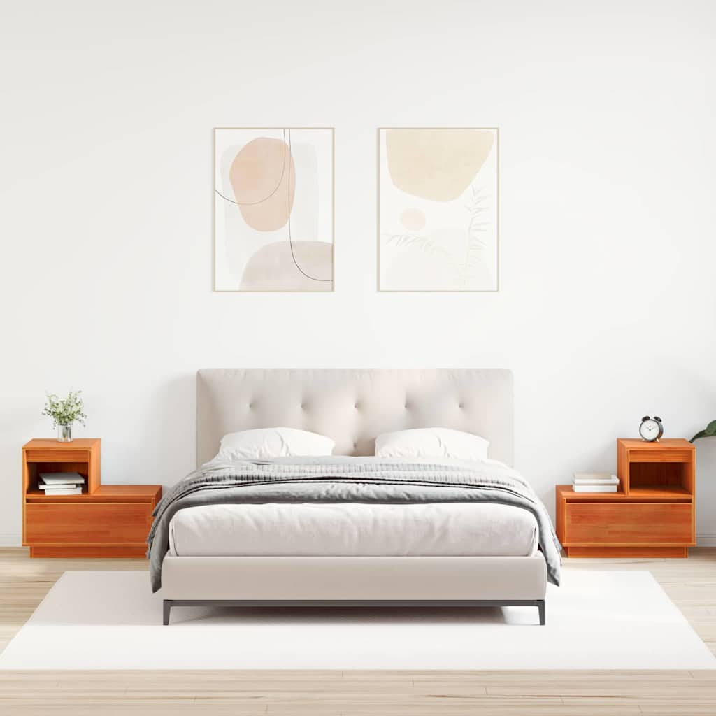 Armadio Da Notte 2 Pcs Cera Marrone 60 X 34 X 51 cm