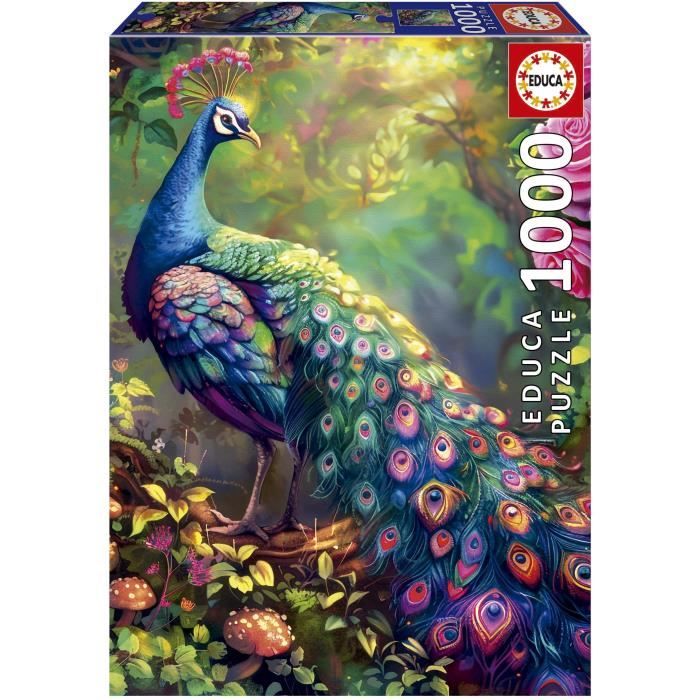 Puzzle - Educa - Giardino Dei Pavoni - 1000 Pezzi - 68x48 Cm - Per Adulti Dai 12 Anni In su