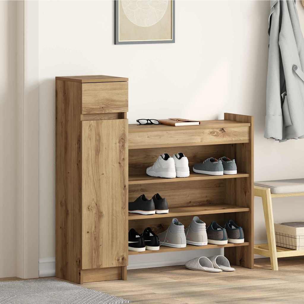 Scarpiera Con Cassetto Rovere Artigianale 100.5 X 28 X 100 cm