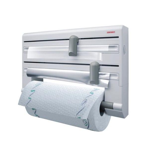 Dispenser Da Parete Leifheit Parat Comfortline 25703, Dispenser Da Parete Da Cucina Per 3 Rotoli, Dispenser Di Carta Con Lame Affilate