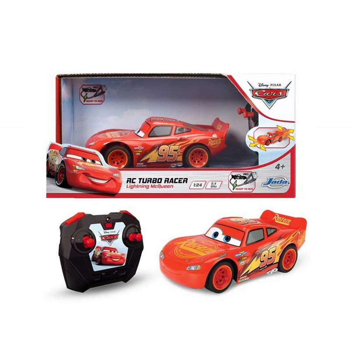 Macchinina Radiocomandata Cars Turbo Racer Lightning Mcqueen 1:24 17 cm