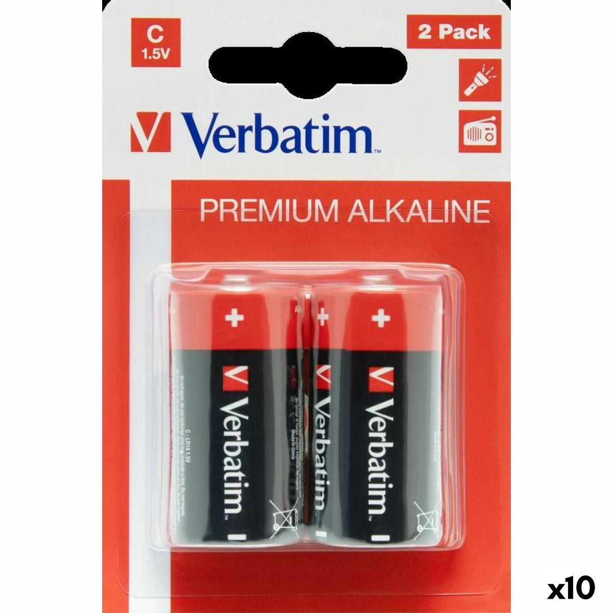 Batterie Alcaline Verbatim Lr14 1,5 V (10 Unità)