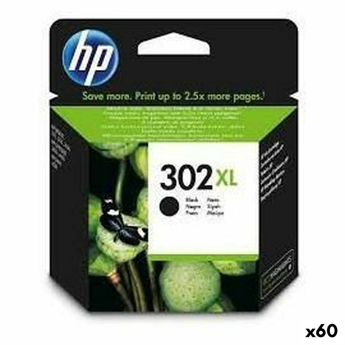Cartuccia Ad Inchiostro Originale Hp 302 Xl Nero (60 Unità)