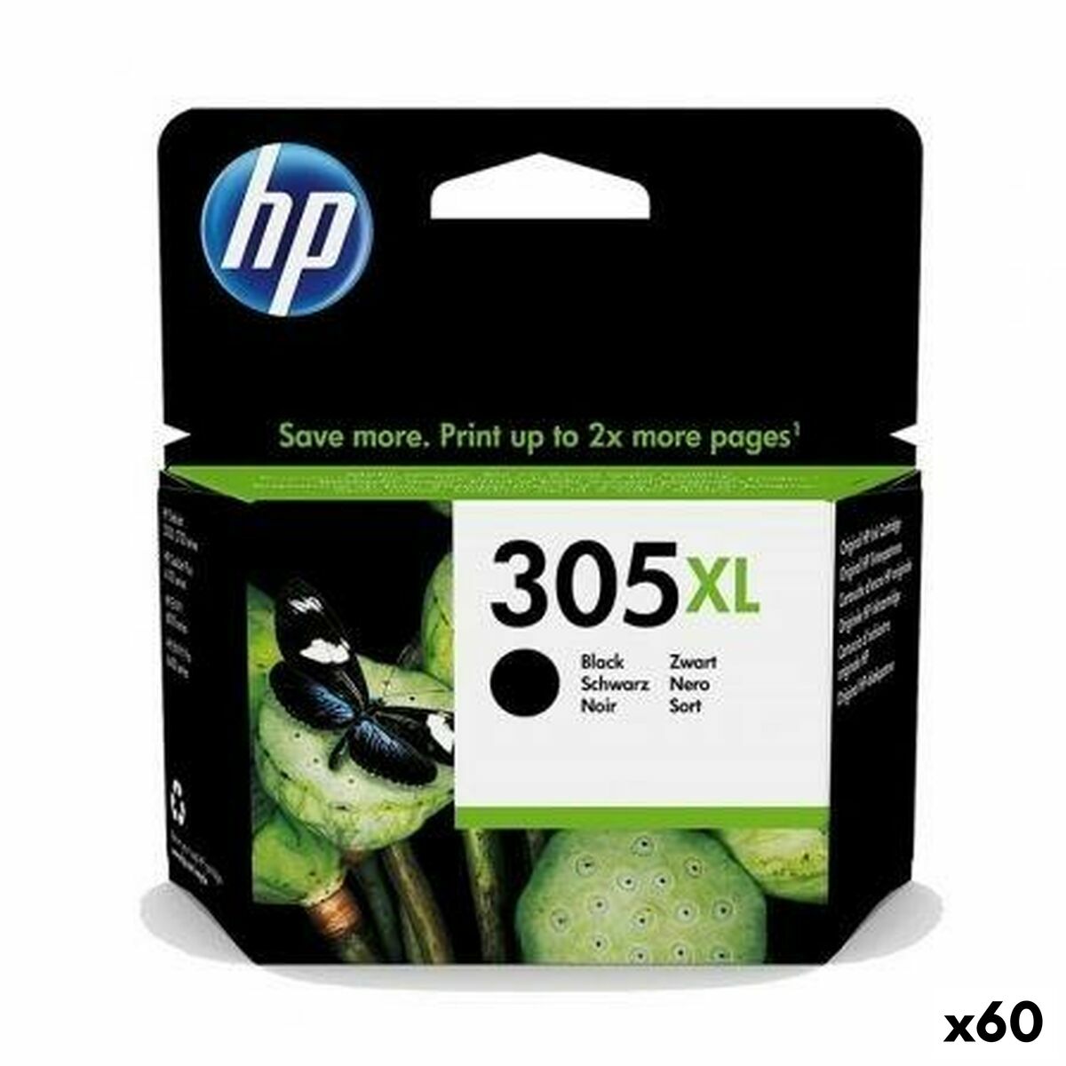 Cartuccia Ad Inchiostro Originale Hp 305xl Nero (60 Unità)
