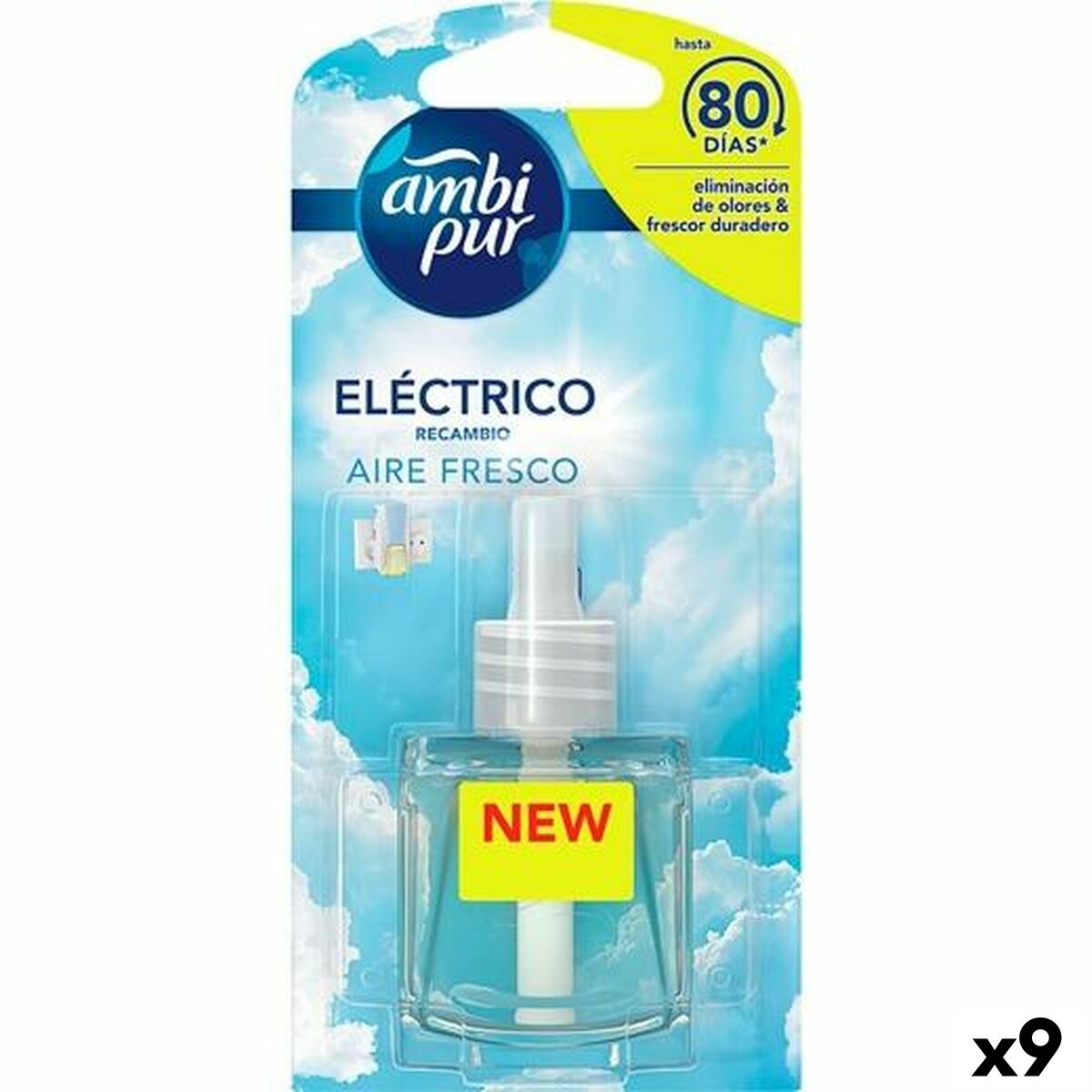 Ricariche Per Diffusore Elettrico Ambi Pur Aire Fresco Aria Pulita 21,5 Ml (9 Unità)