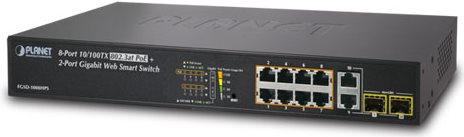 Planet FgsD-1008hps - Switch - Smart - 8 X 10/100 (poe+) + 2 X KombI-GigabiT-Sfp - Desktop - Poe+ (fgsD-1008hps)