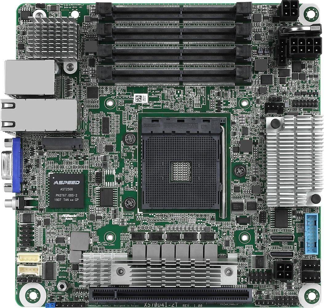 Asrock Rack X570d4I-2t - Motherboard - MinI-Itx - Socket Am4 - Amd X570 Chipsatz - Usb 3,2 Gen 1, Usb 3,2 Gen 2 - 2 X 10 Gigabit Lan - OnboarD-Grafik