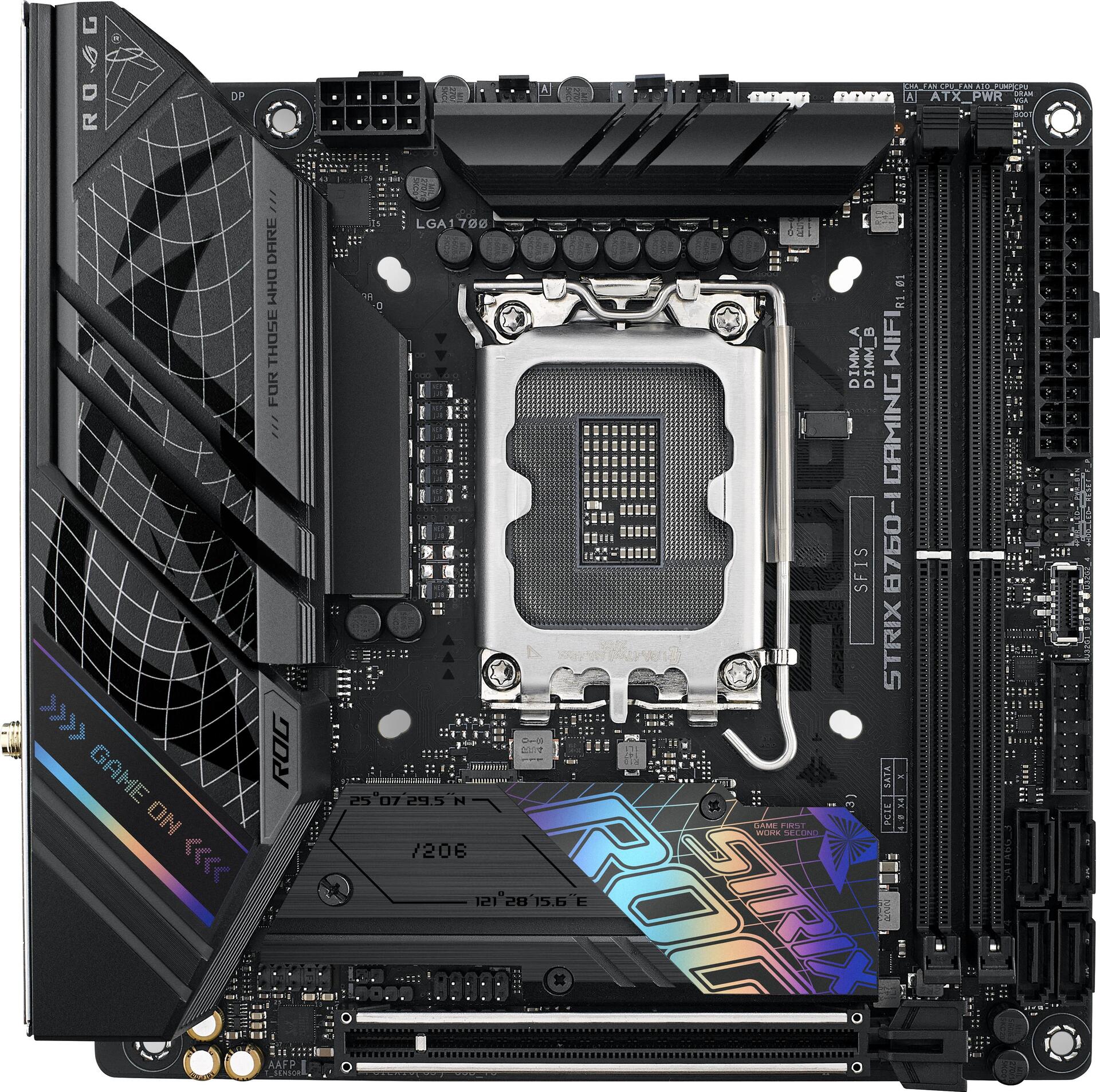 Asus Rog Strix B760-I Gaming Wifi - Motherboard - MinI-Itx - Lga1700-Sockel - B760 Chipsatz - Usb 3,2 Gen 1, UsB-C 3,2 Gen 1, UsB-C 3,2 Gen 2x2, Usb-