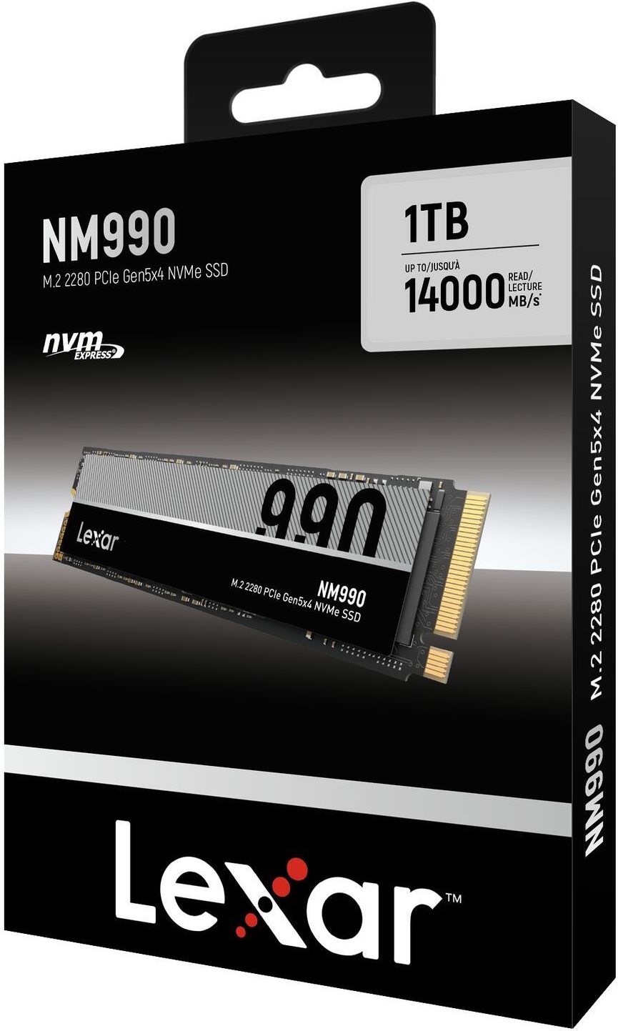 Lexar Nm990 Ssd 1tb M.2 2280 Pcie Gen5 Nvme Internes SoliD-StatE-Module (lnm990x001T-Rnnng)