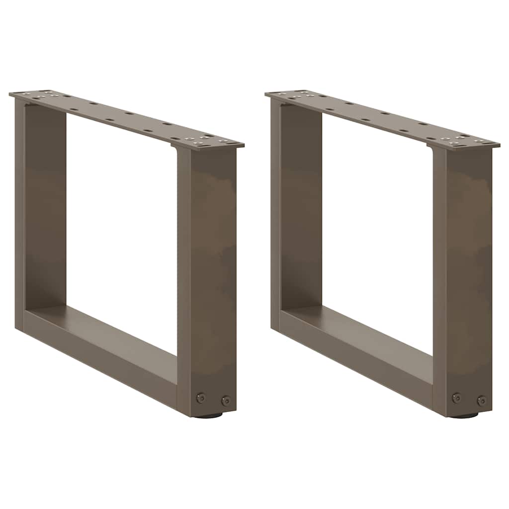 vidaXL Patas para mesa de centro en forma de U (2 unidades, acero natural, 50 x 30-31 cm)