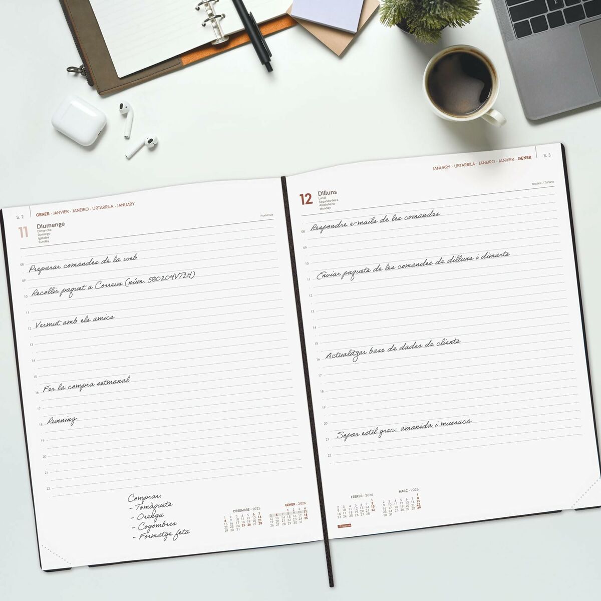 Agenda Finocam DYNAMIC MARA Nero 21 x 27 cm A4 2026 - Image 4