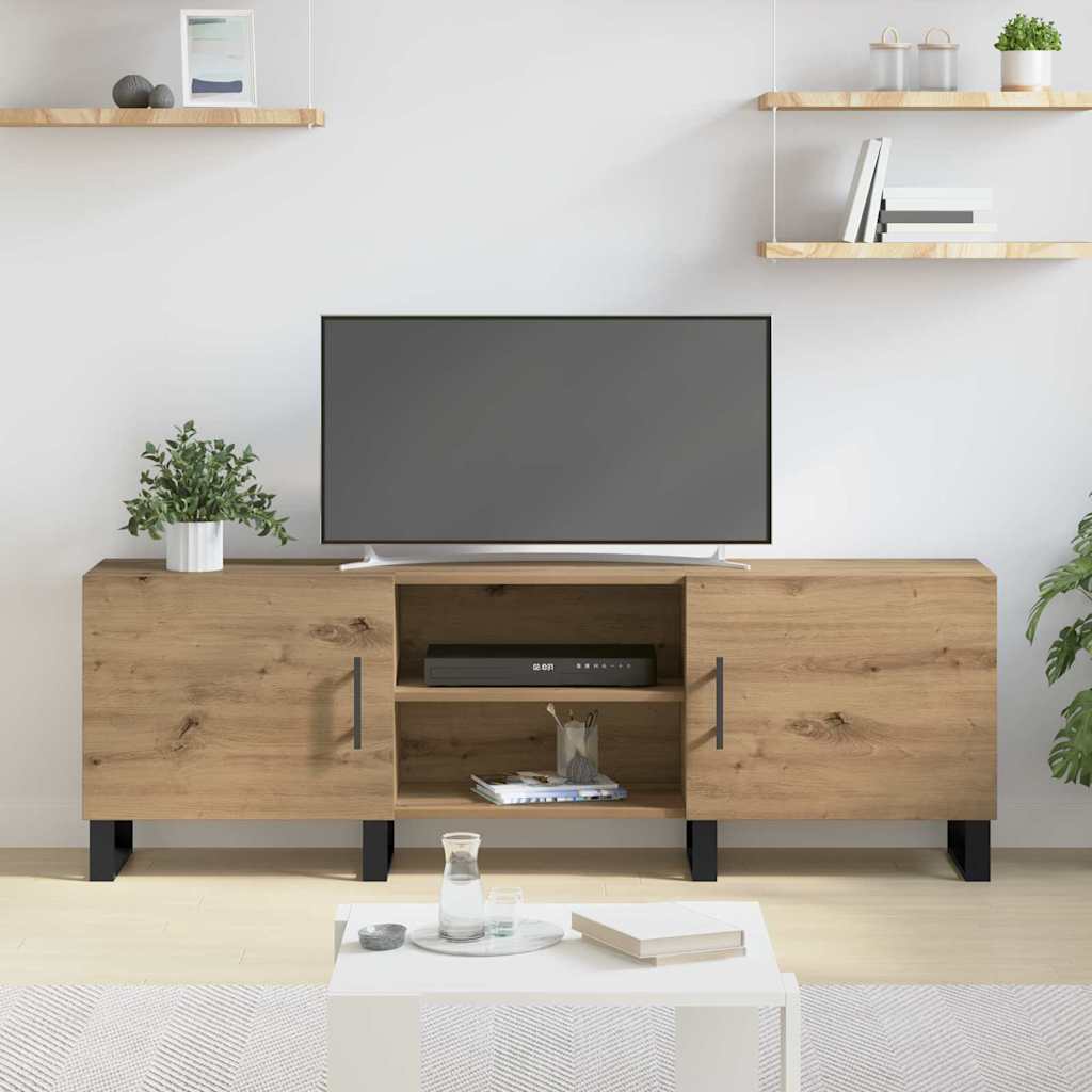 vidaXL Meuble TV Chêne artisanal 150 x 30 x 50 cm Bois d'ingénierie - Image 4