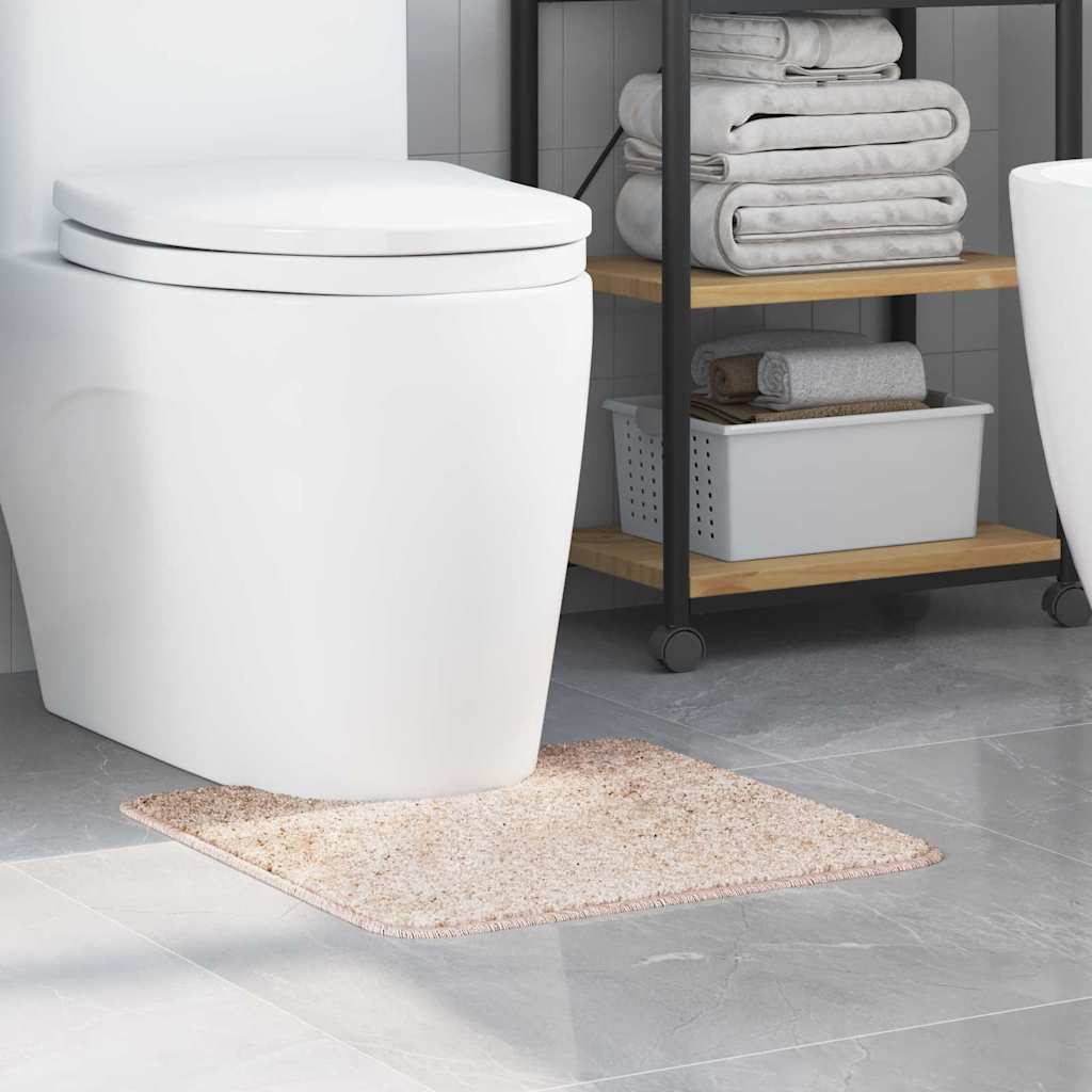 vidaXL Tapis de bain antidérapant avec découpe pour toilette Crème