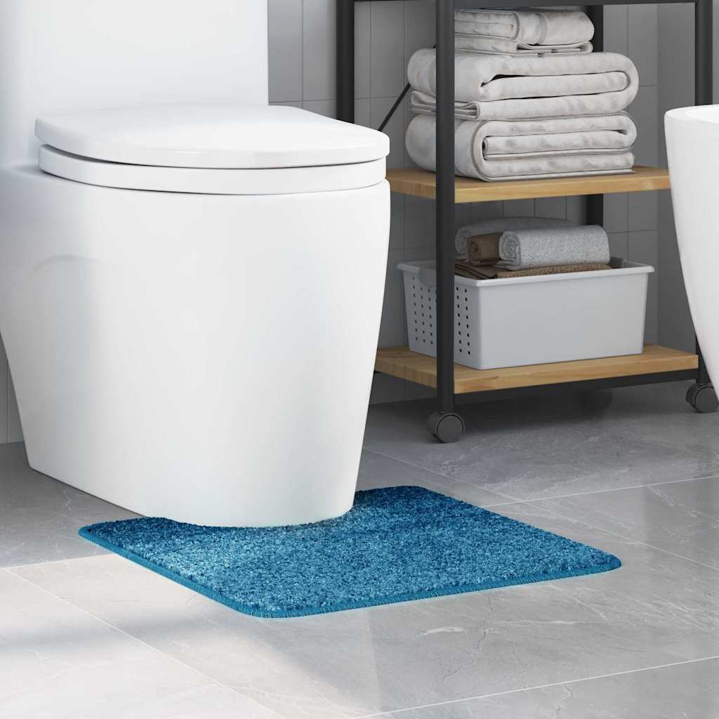 vidaXL Tapis de bain antidérapant avec découpe pour toilette Bleu