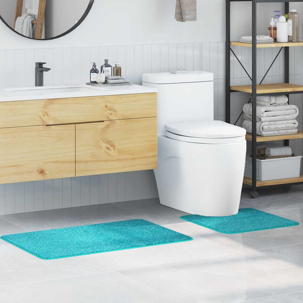 vidaXL Ensemble de tapis de bain antidérapants 2 pcs Turquoise PP