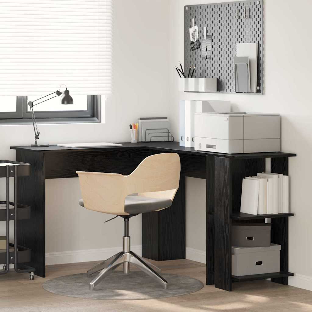 vidaXL Bureau d'angle Chêne noir 140 x 113,5 x 75 cm Bois d'ingénierie