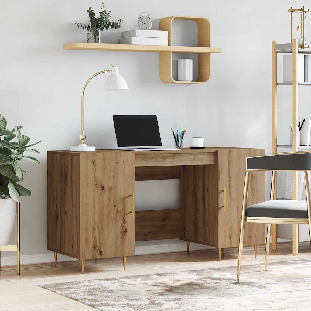 vidaXL Bureau chêne artisanal 140 x 50 x 75 cm Bois d'ingénierie
