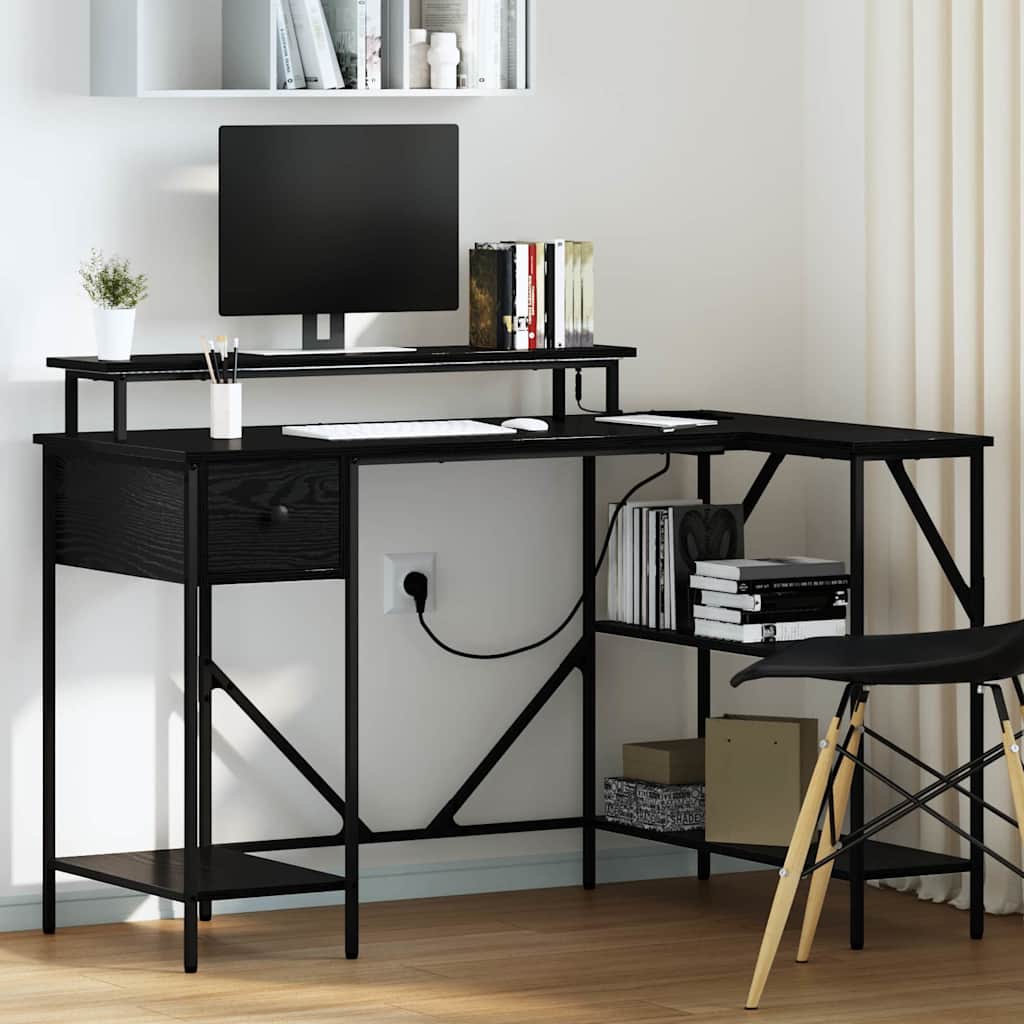 vidaXL Bureau Chêne noir 120 x 79 x 86.5 cm Bois d'ingénierie