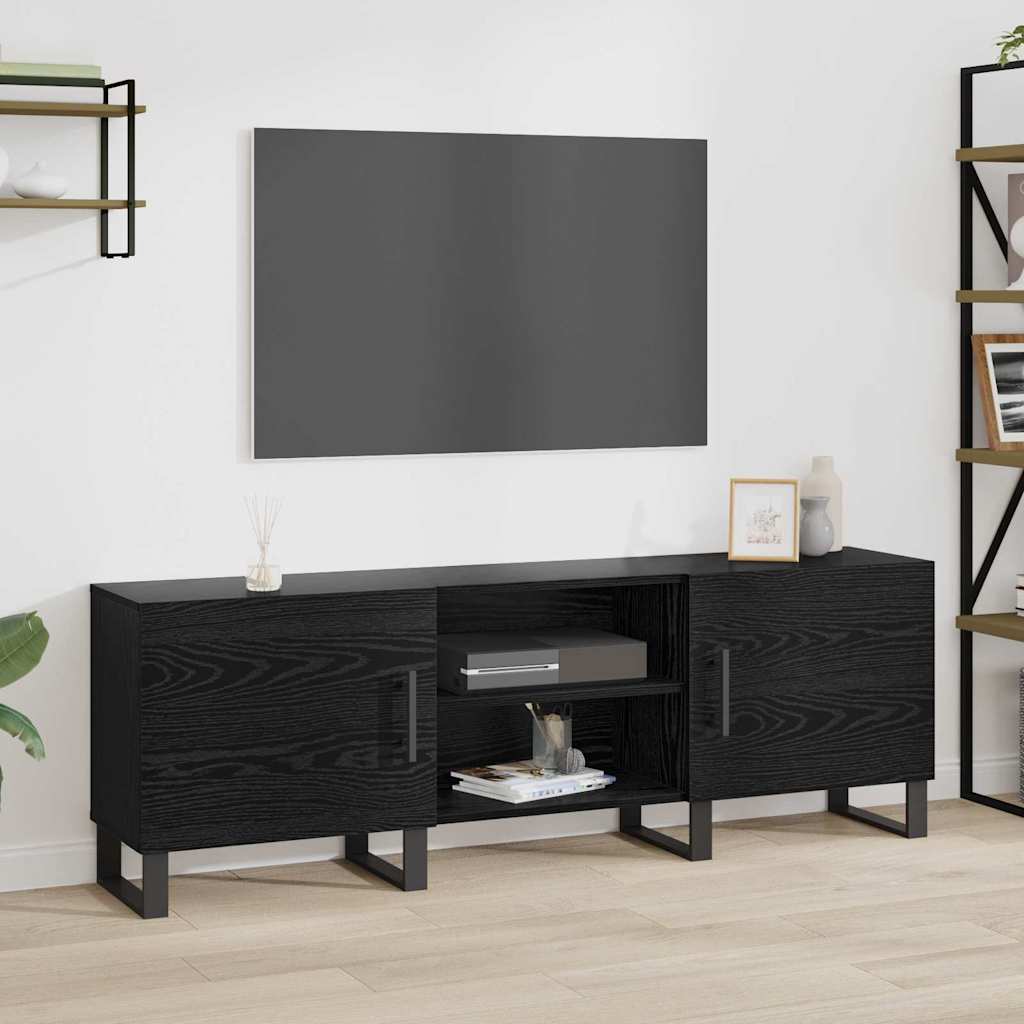 vidaXL Gabinete de TV Roble Negro 150 x 30 x 50 cm
