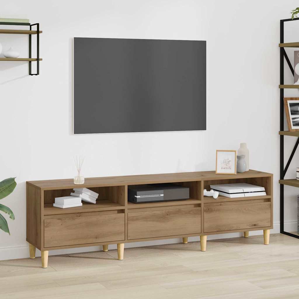 vidaXL Gabinete de TV con cajón Roble artesanal 150 x 30 x 45 cm