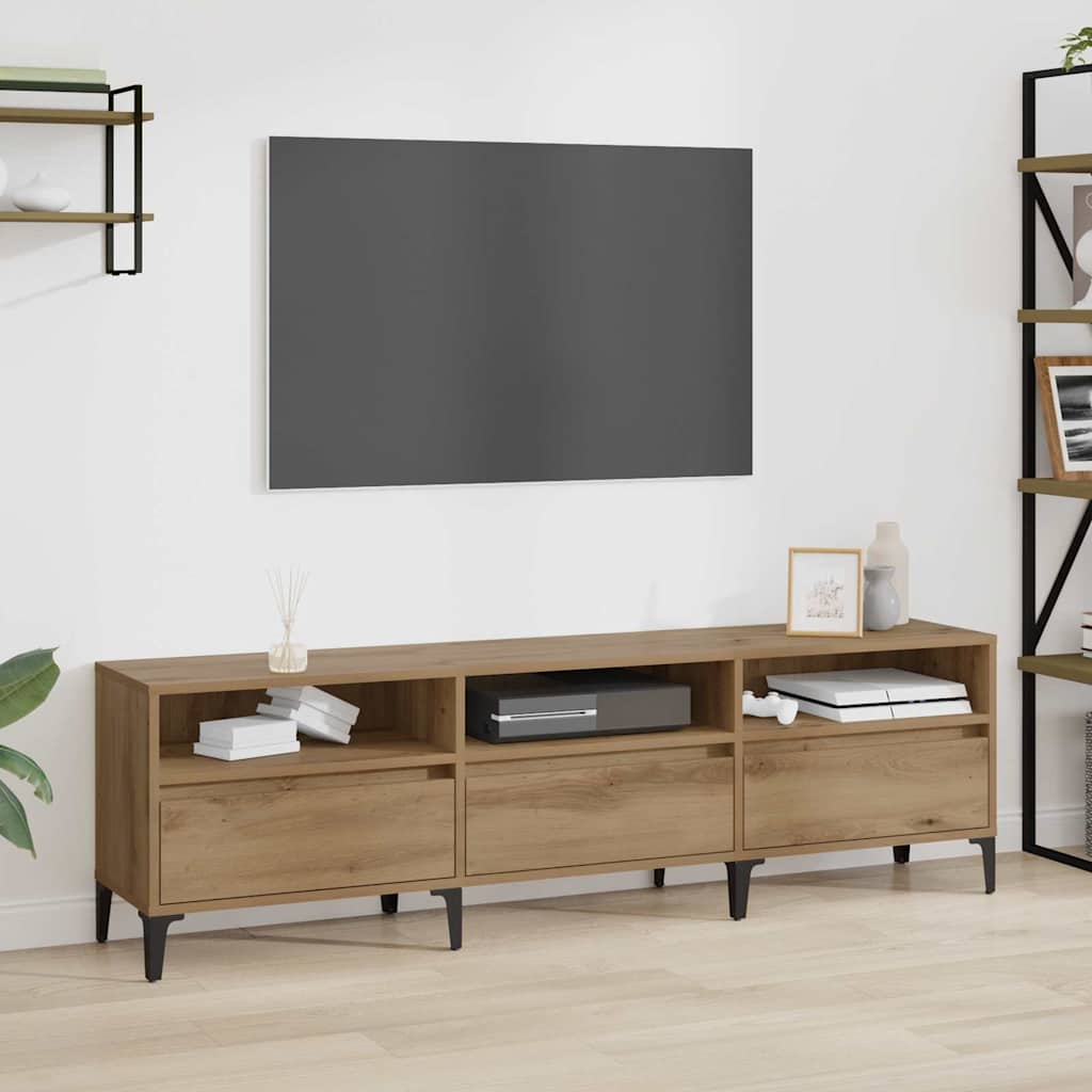 vidaXL Gabinete de TV con cajón Roble artesanal 150 x 30 x 45 cm