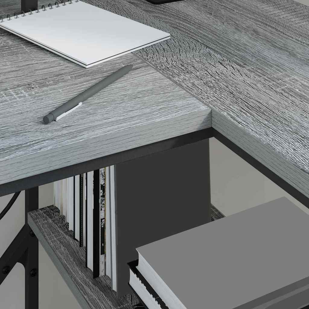 vidaXL Escritorio Gris sonoma 120 x 79 x 86.5 cm Madera contrachapada - Image 6