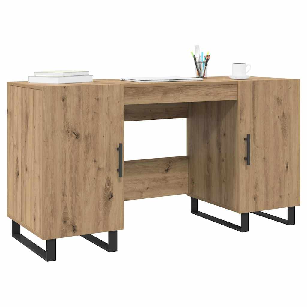 vidaXL Escritorio Roble artisan 140 x 50 x 75 cm Madera contrachapada - Image 3