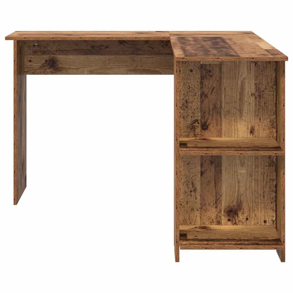 vidaXL Escritorio de Esquina Madera envejecida 140 x 113,5 x 75 cm - Image 5