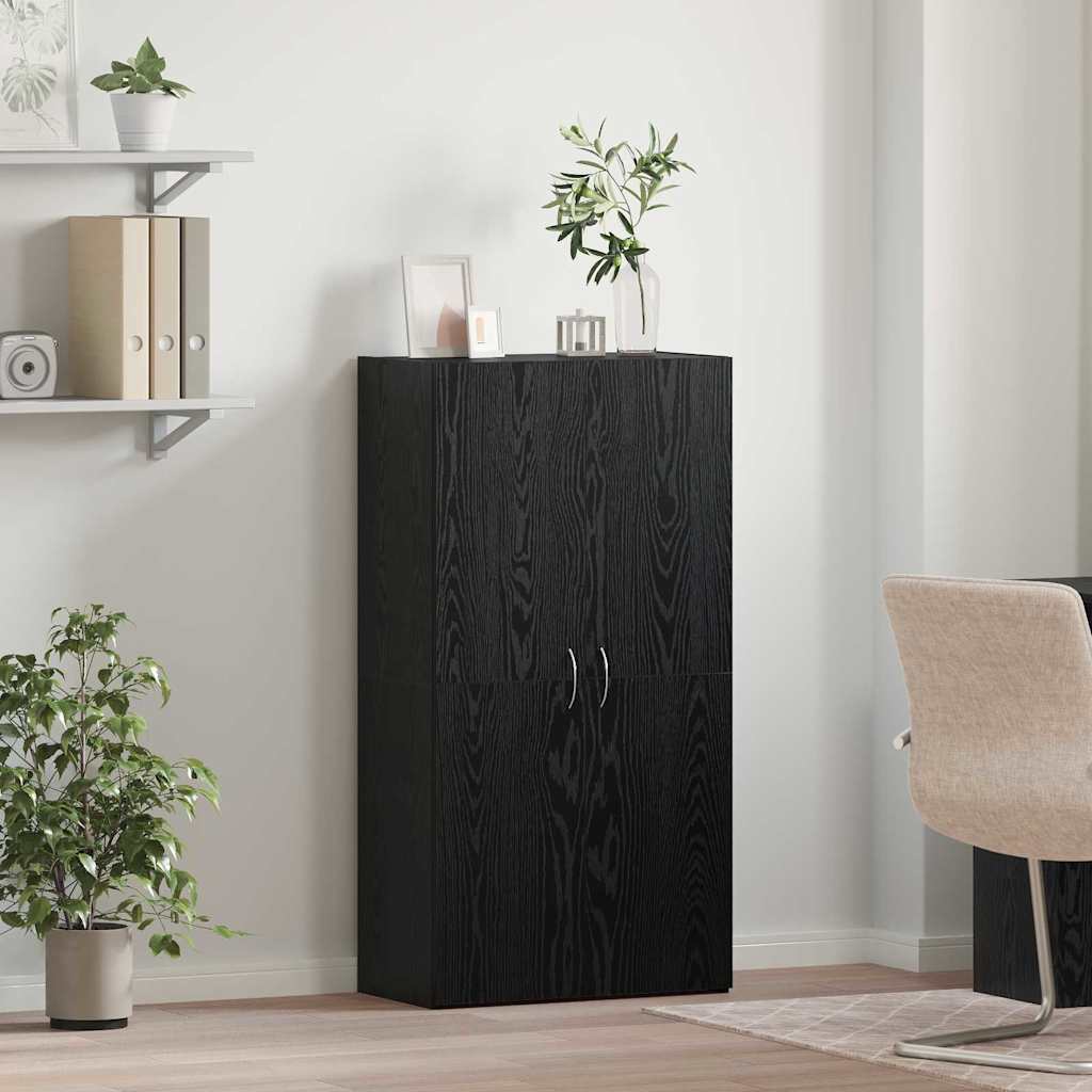 vidaXL Gabinete de oficina con estante Roble negro 60 x 32 x 115 cm
