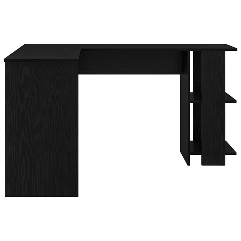 vidaXL Escritorio de Esquina Roble Negro 140 x 113,5 x 75 cm - Image 6