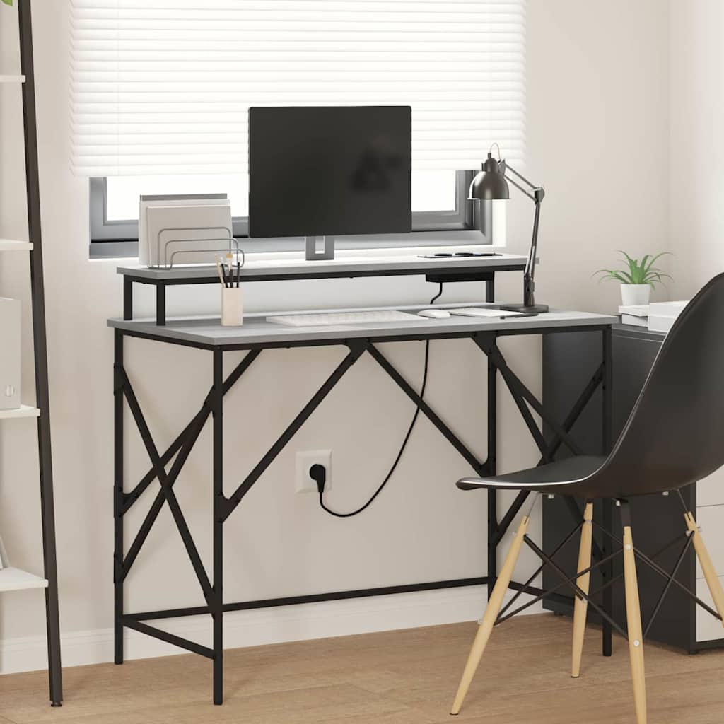 vidaXL Escritorio Gris sonoma 100 x 50 x 86.5 cm Madera contrachapada