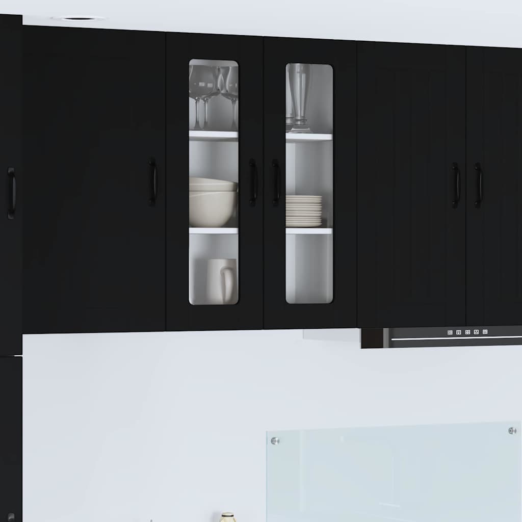 vidaXL Küchenschrank mit Regal Schwarz 60 x 31 x 80 cm Holzwerkstoff