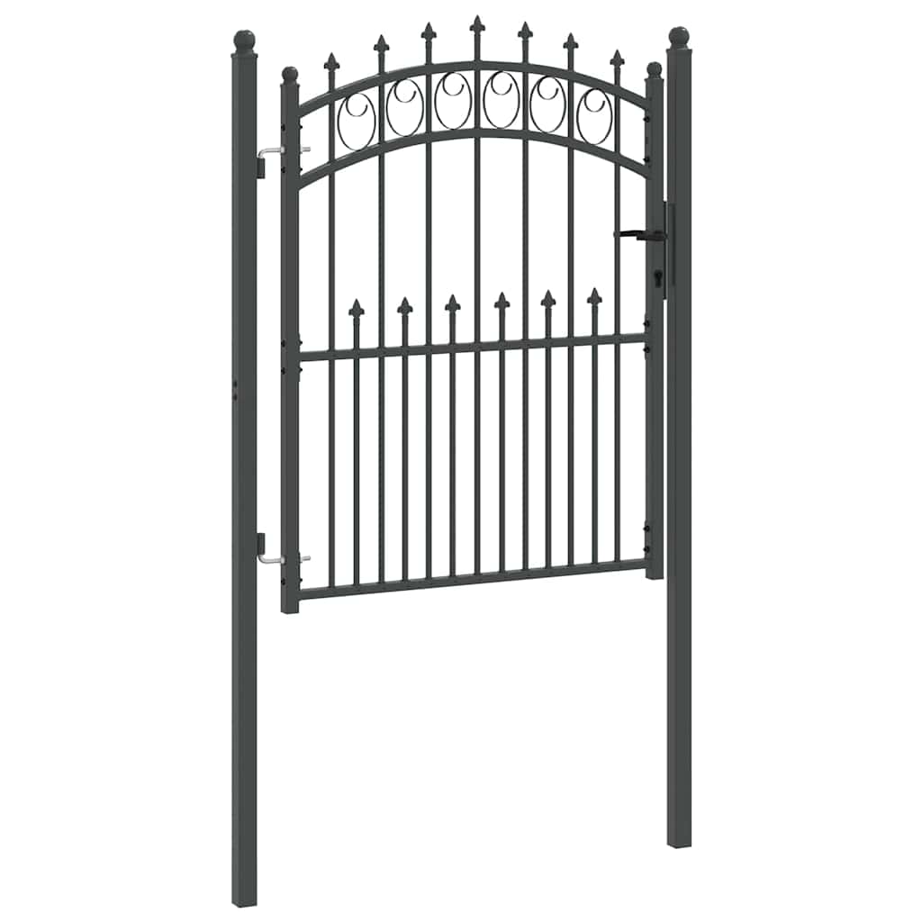 vidaXL Zauntor mit Spitzen Grau 150 x 100 cm Pulverbeschichteter Stahl - Image 5
