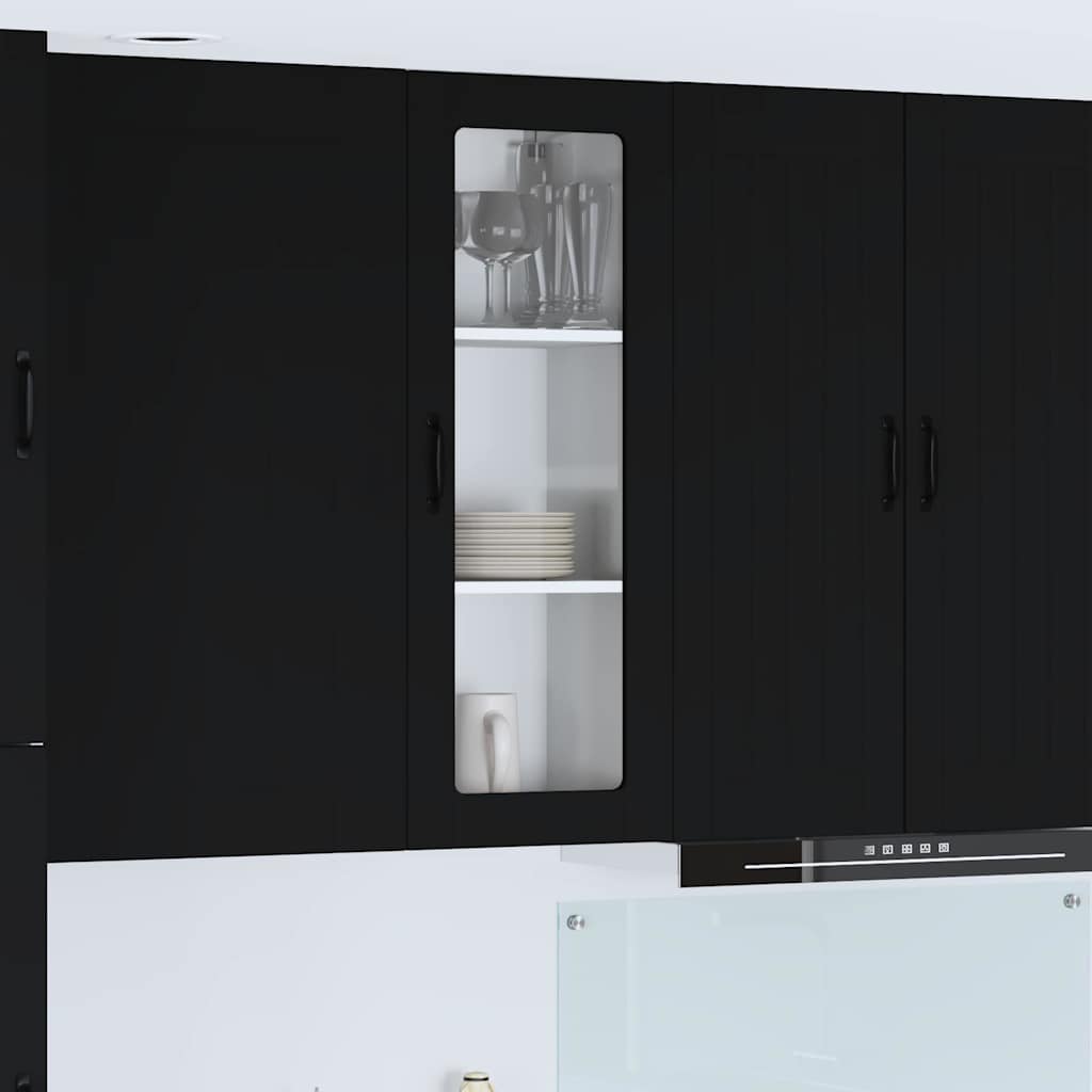 vidaXL Küchenschrank mit Regal Schwarz 40 x 31 x 100 cm Holzwerkstoff