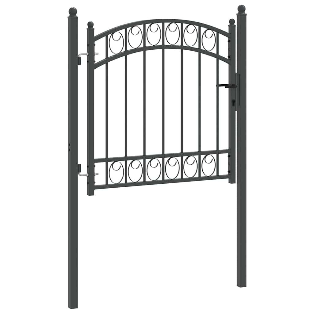 vidaXL Zauntor mit Schloss Grau 100 x 100 cm Pulverbeschichteter Stahl - Image 5