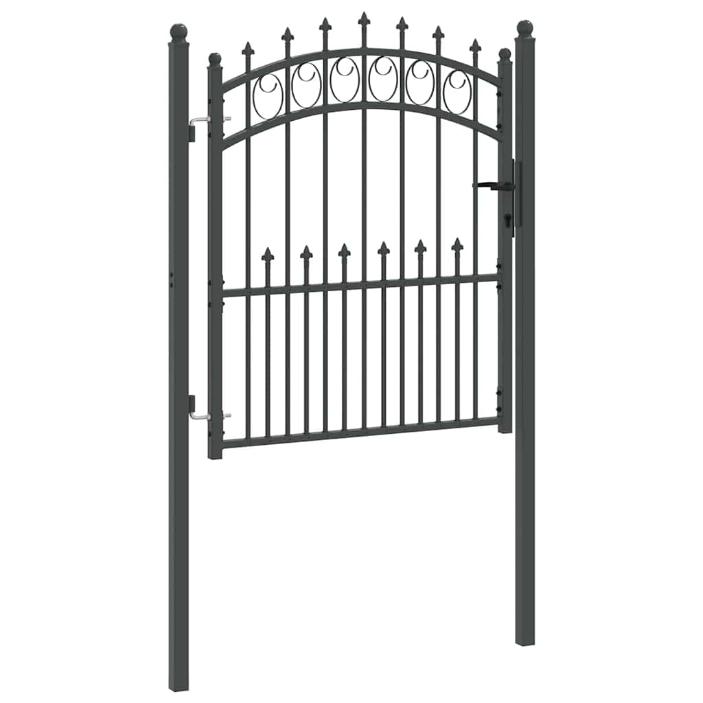 vidaXL Zauntor mit Spitzen Grau 125 x 100 cm Pulverbeschichteter Stahl - Image 5