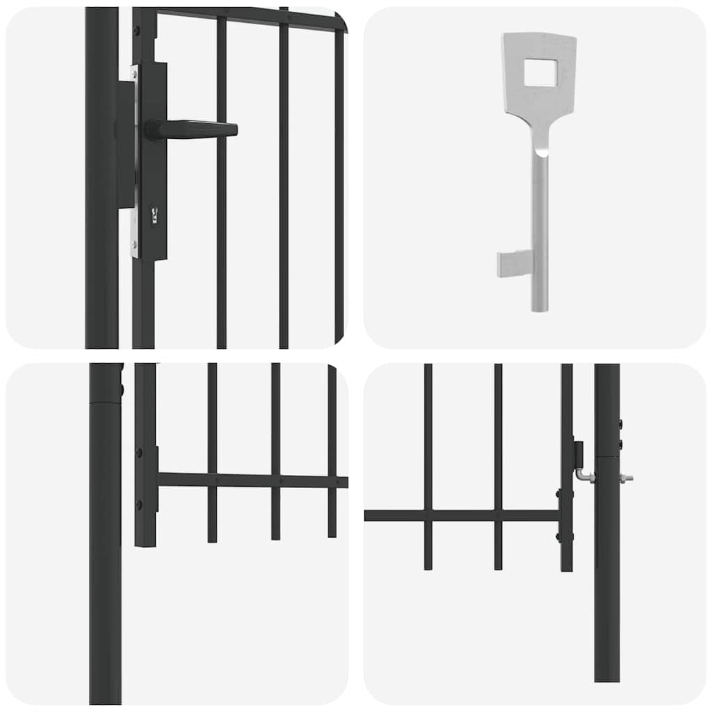 vidaXL Zauntor Grau 100 x 100 cm Pulverbeschichteter Stahl - Image 5