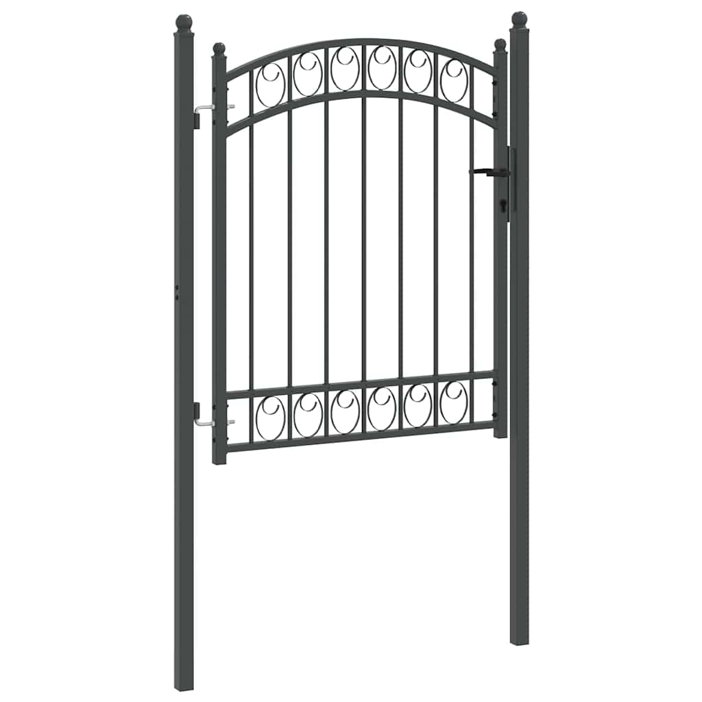 vidaXL Zauntor mit Schloss Grau 150 x 100 cm Pulverbeschichteter Stahl - Image 5