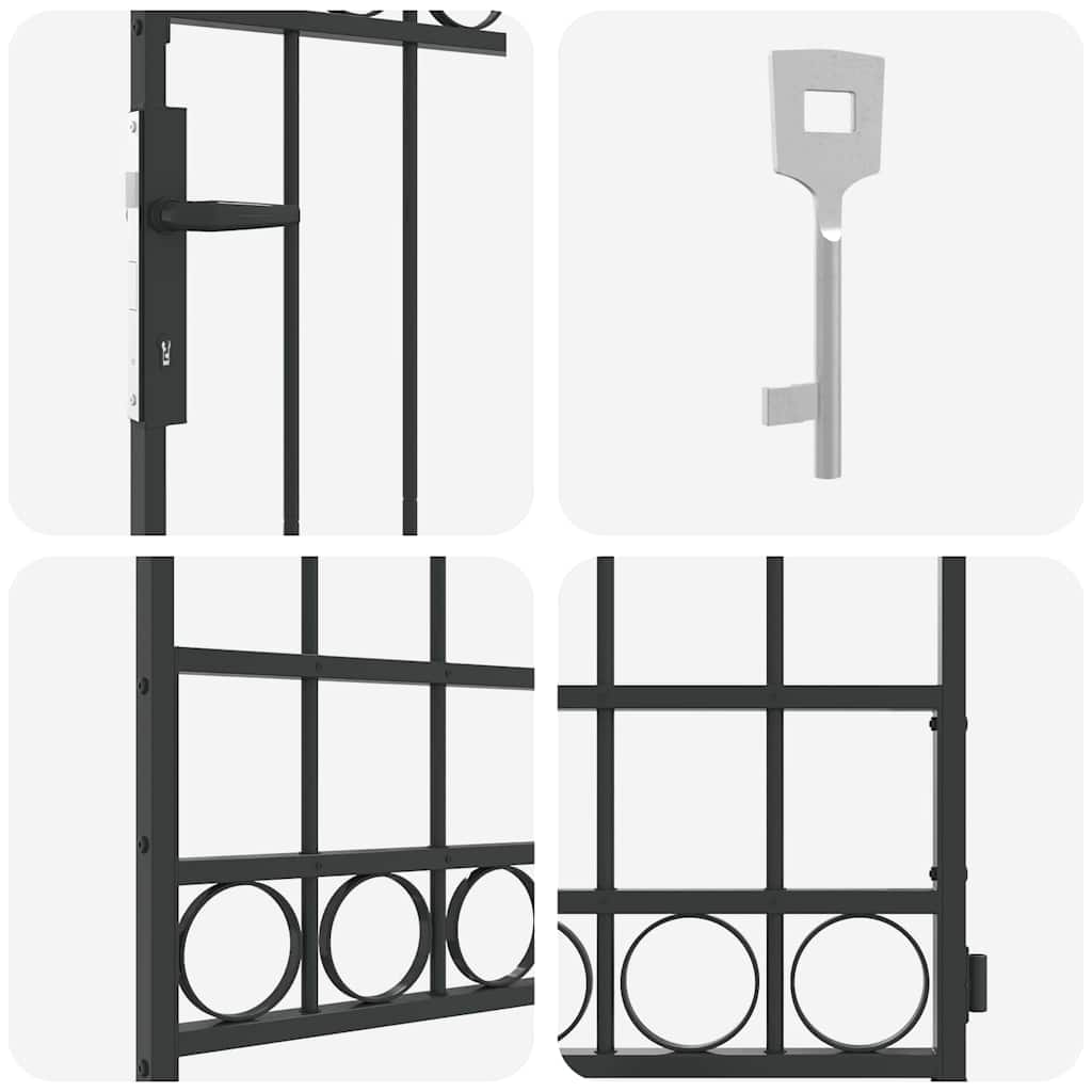 vidaXL Zauntor Grau 89 x 200 cm Stahl - Image 6