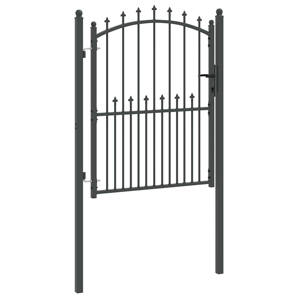 vidaXL Zauntor mit Spitzen Grau 150 x 100 cm Pulverbeschichteter Stahl - Image 5