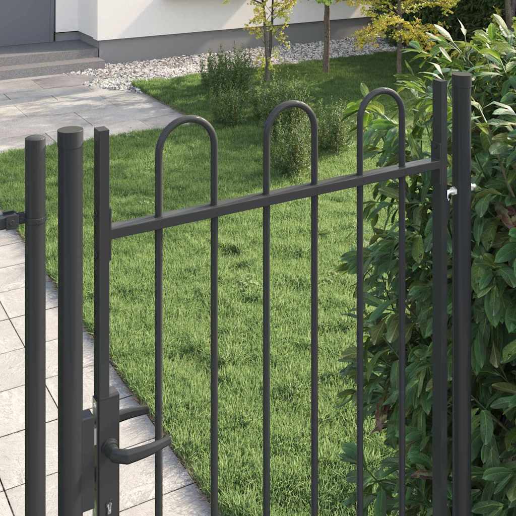vidaXL Zauntor Grau 100 x 175 cm Pulverbeschichteter Stahl - Image 3