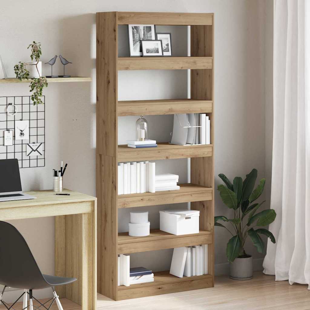 vidaXL Bücherregal Artisan-Eiche 80 x 30 x 198 cm Holzwerkstoff