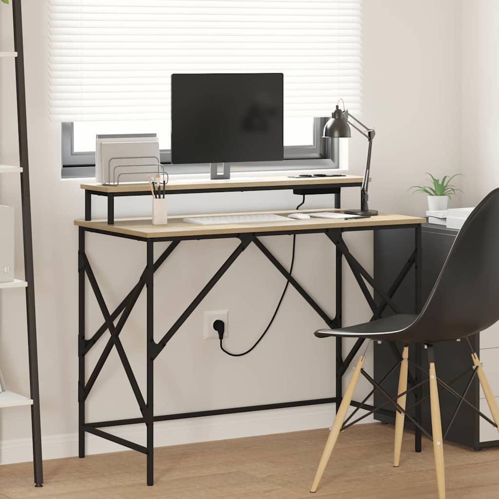 vidaXL Schreibtisch Sonoma-Eiche 100 x 50 x 86.5 cm Holzwerkstoff