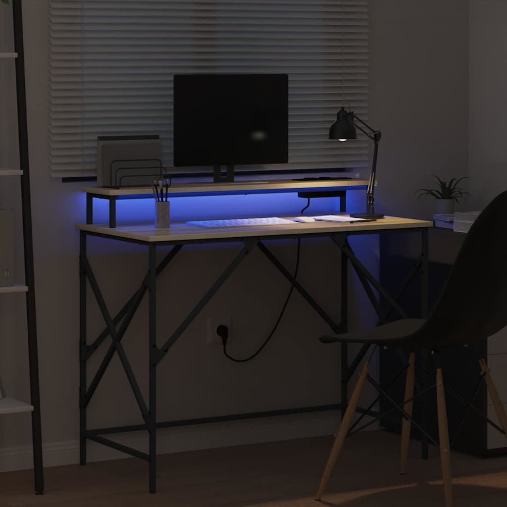 vidaXL Schreibtisch Sonoma-Eiche 100 x 50 x 86.5 cm Holzwerkstoff - Image 5