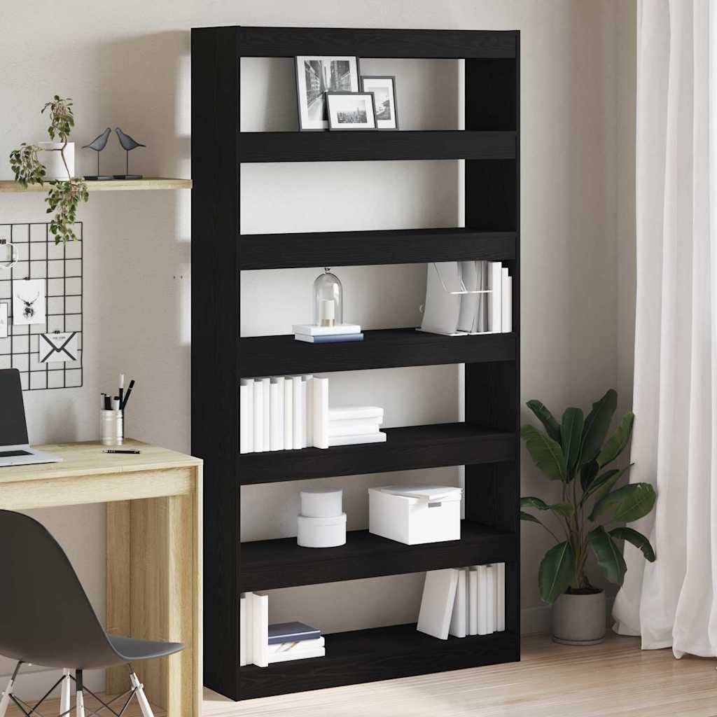 vidaXL Bücherregal Schwarz Holzwerkstoff